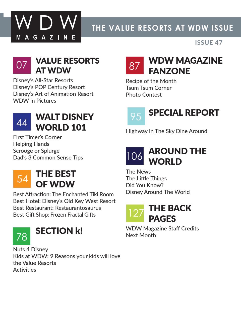 WDW Magazine Preview Pages