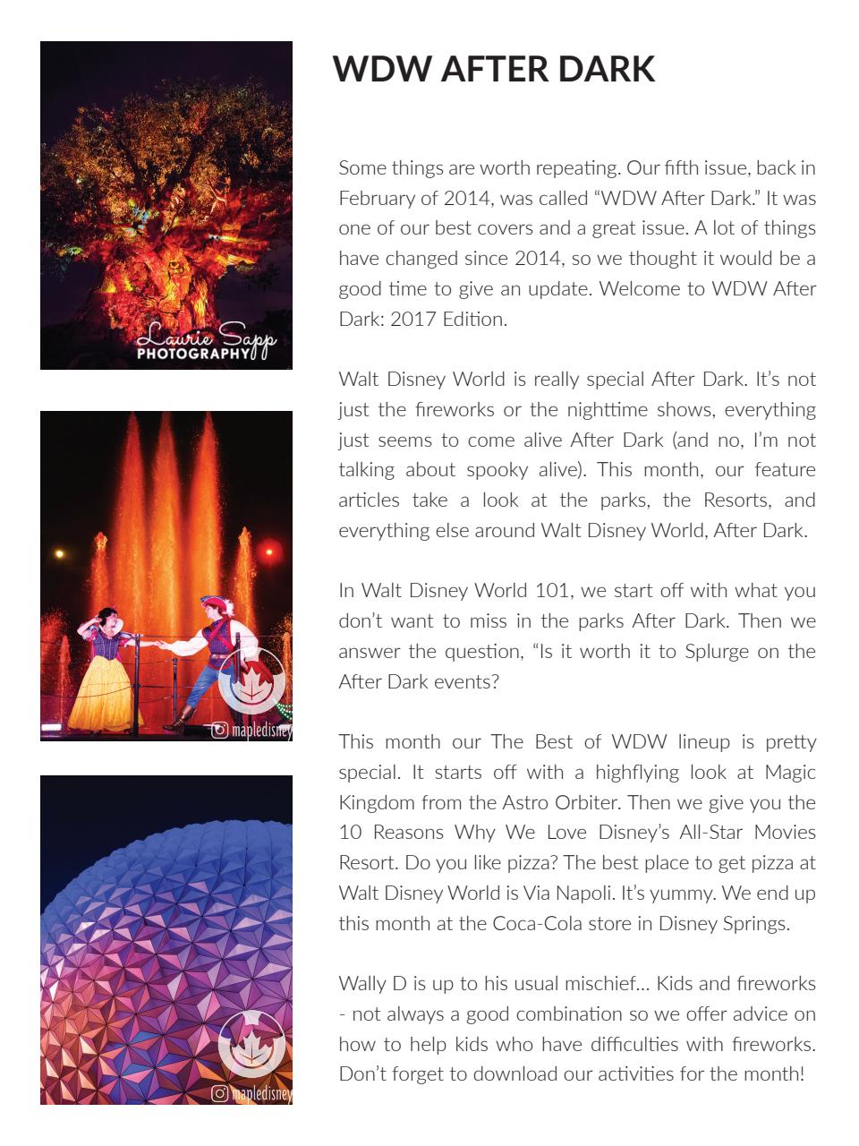 WDW Magazine Preview Pages