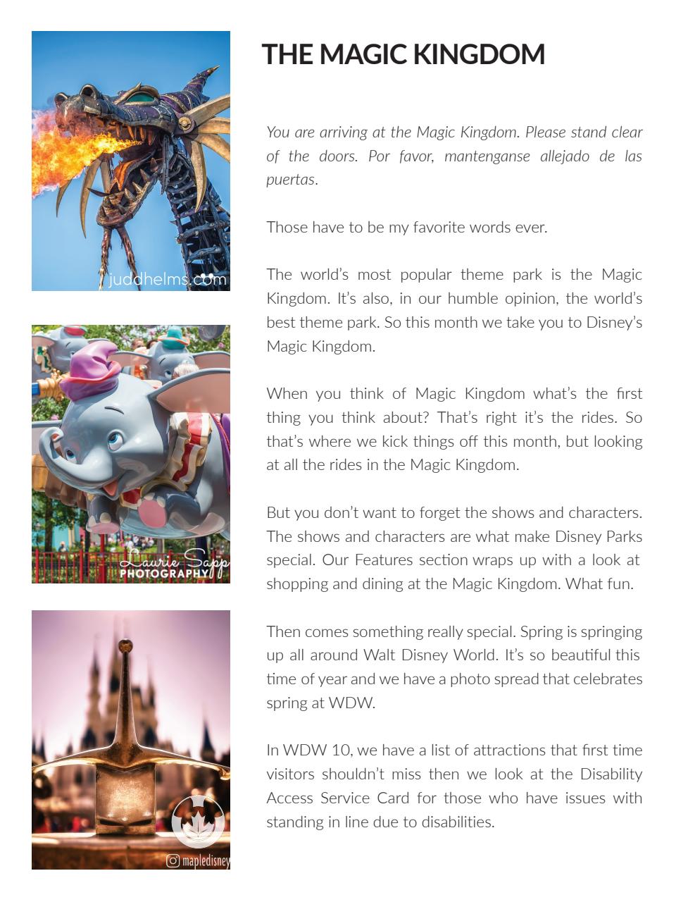 WDW Magazine Preview Pages