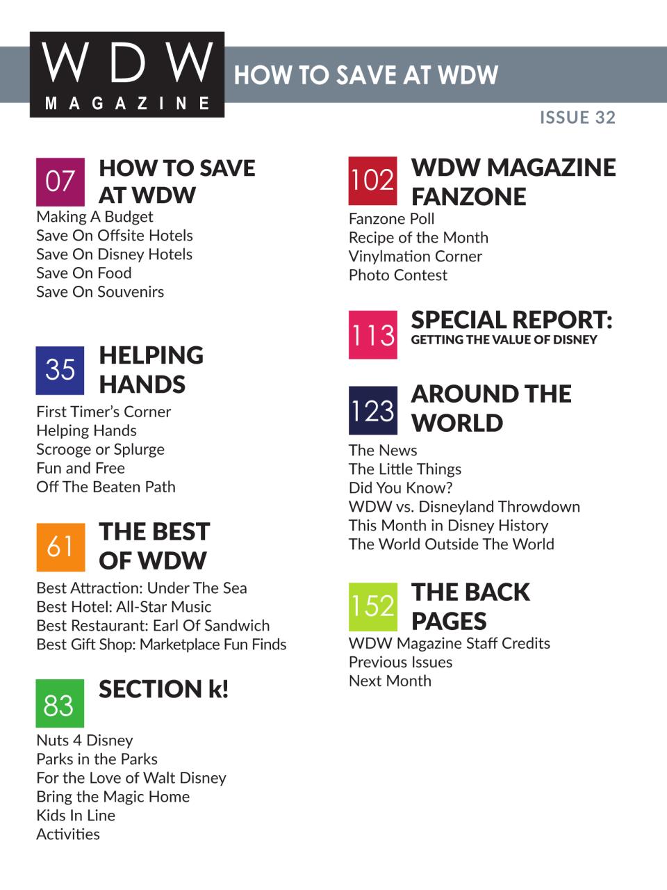 WDW Magazine Preview Pages