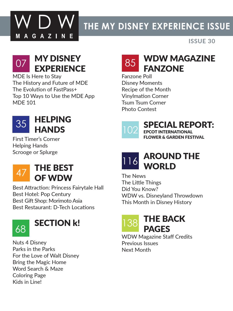WDW Magazine Preview Pages