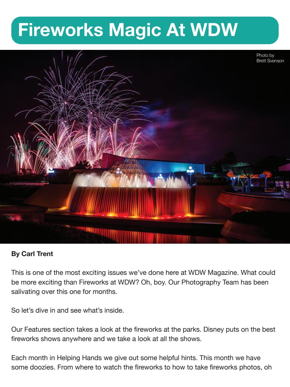 WDW Magazine Preview Pages