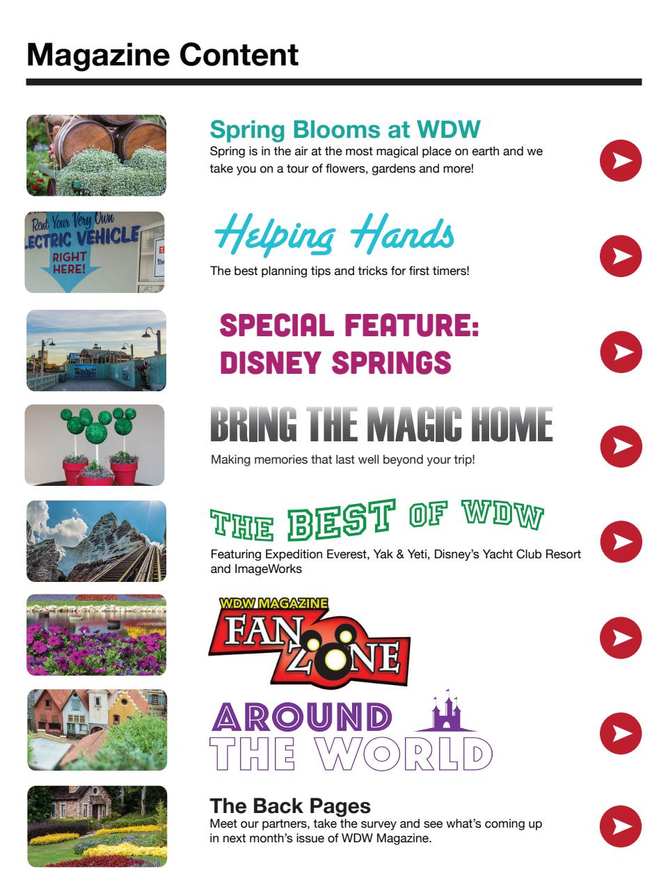 WDW Magazine Preview Pages