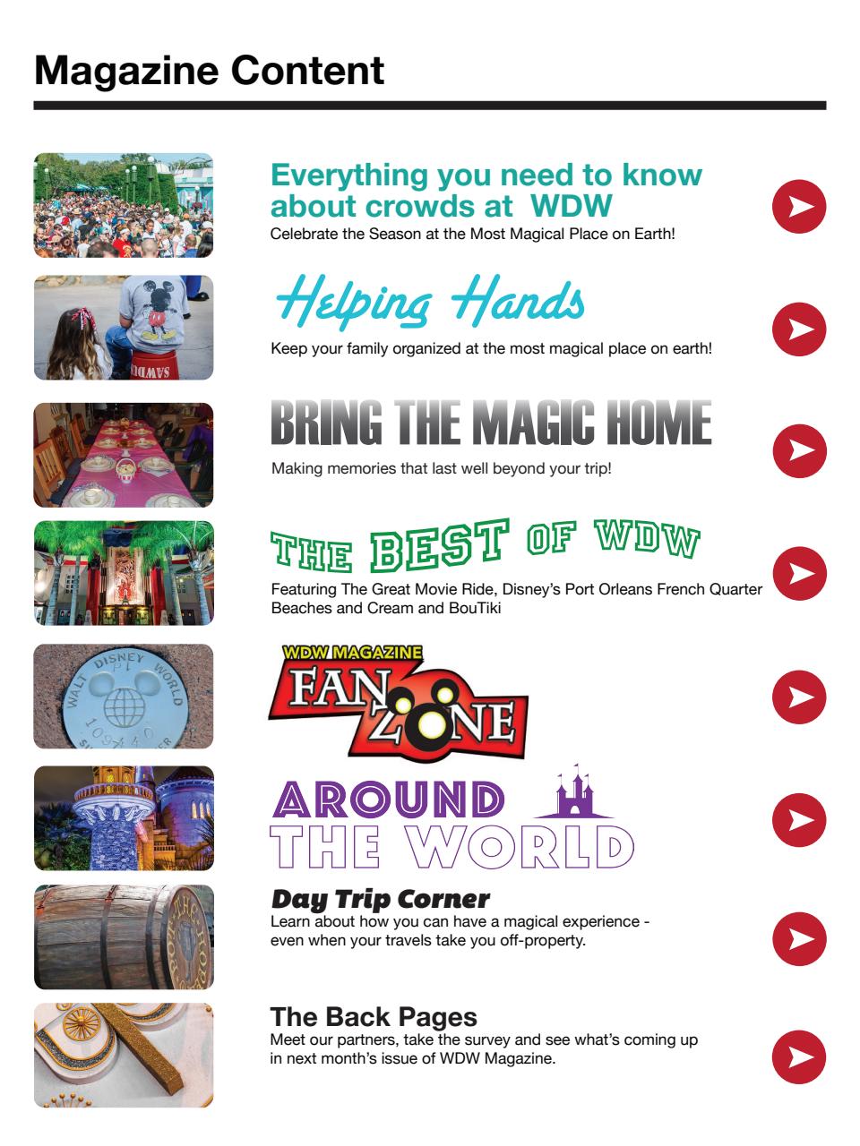 WDW Magazine Preview Pages