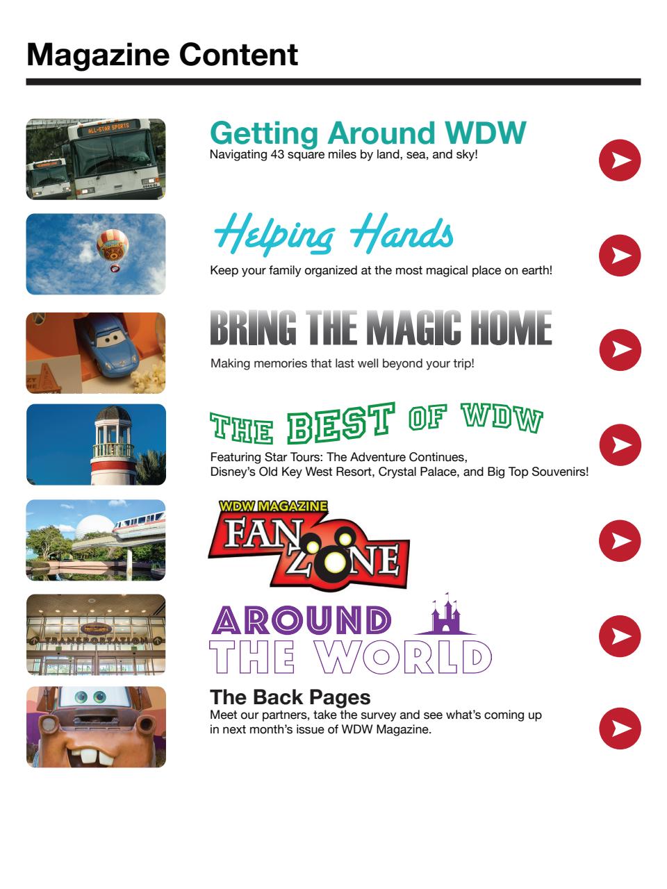 WDW Magazine Preview Pages
