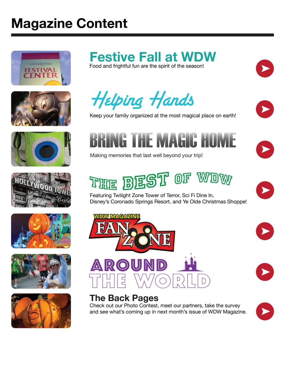 WDW Magazine Preview Pages