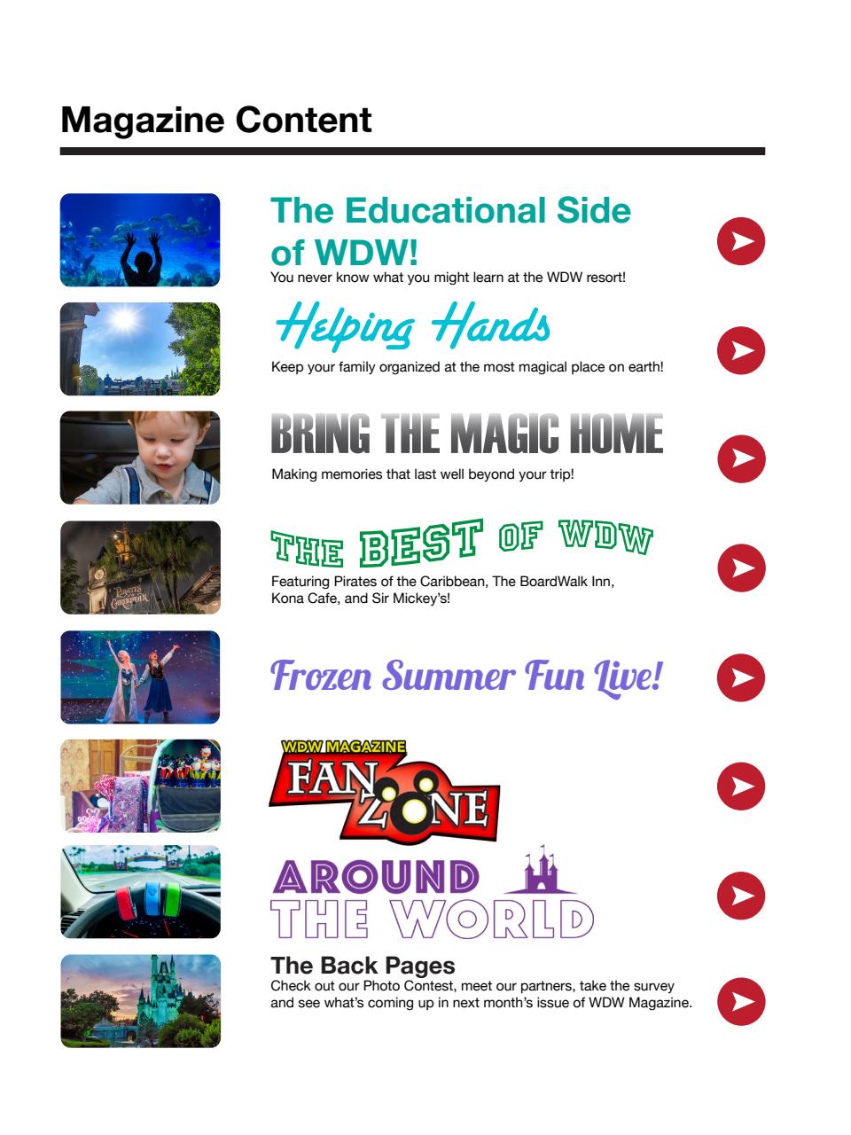 WDW Magazine Preview Pages
