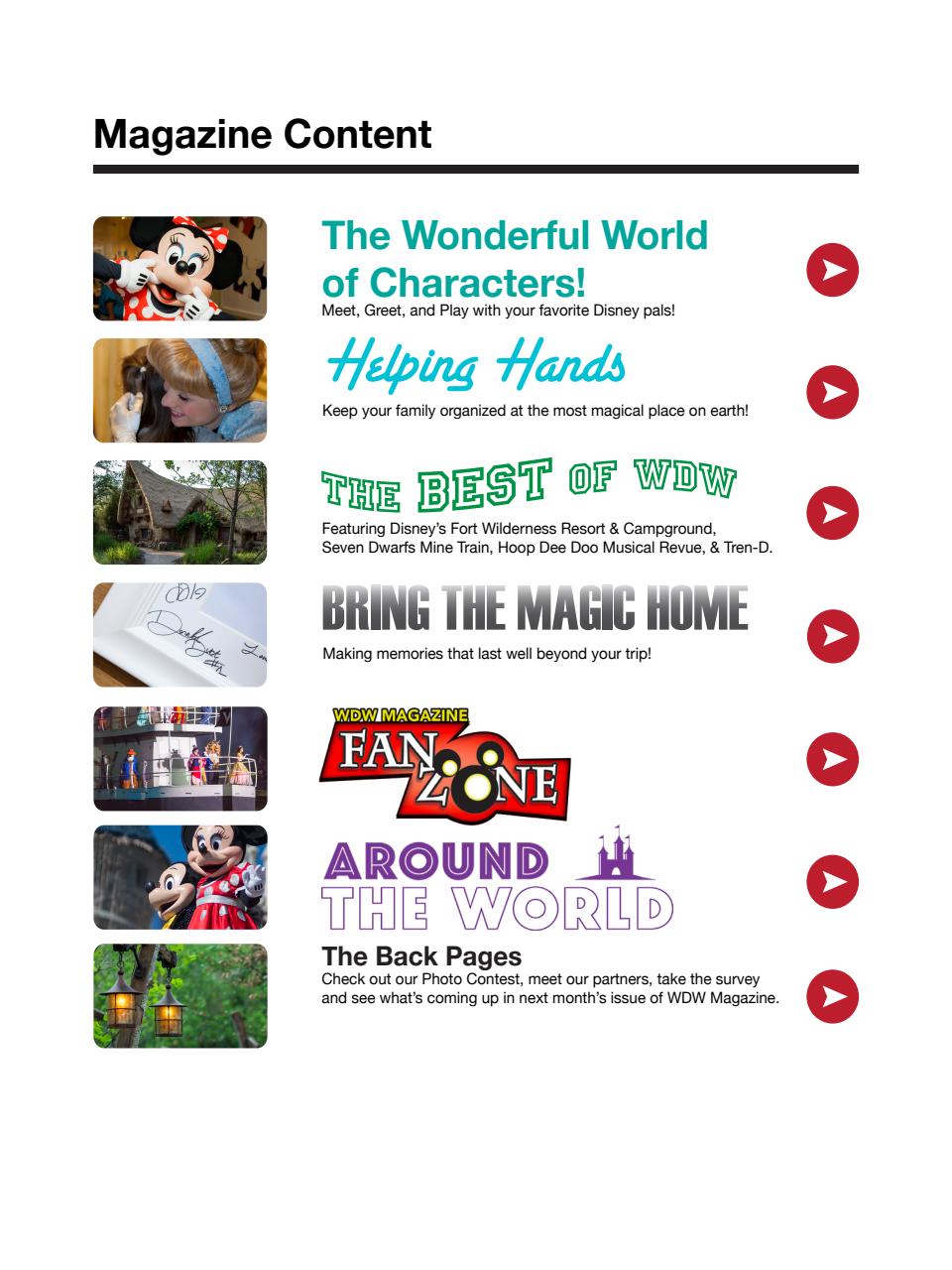 WDW Magazine Preview Pages