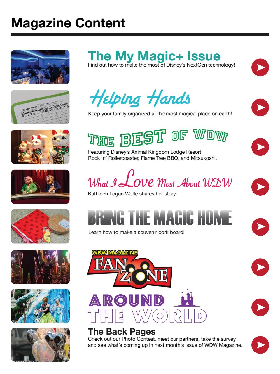 WDW Magazine Preview Pages