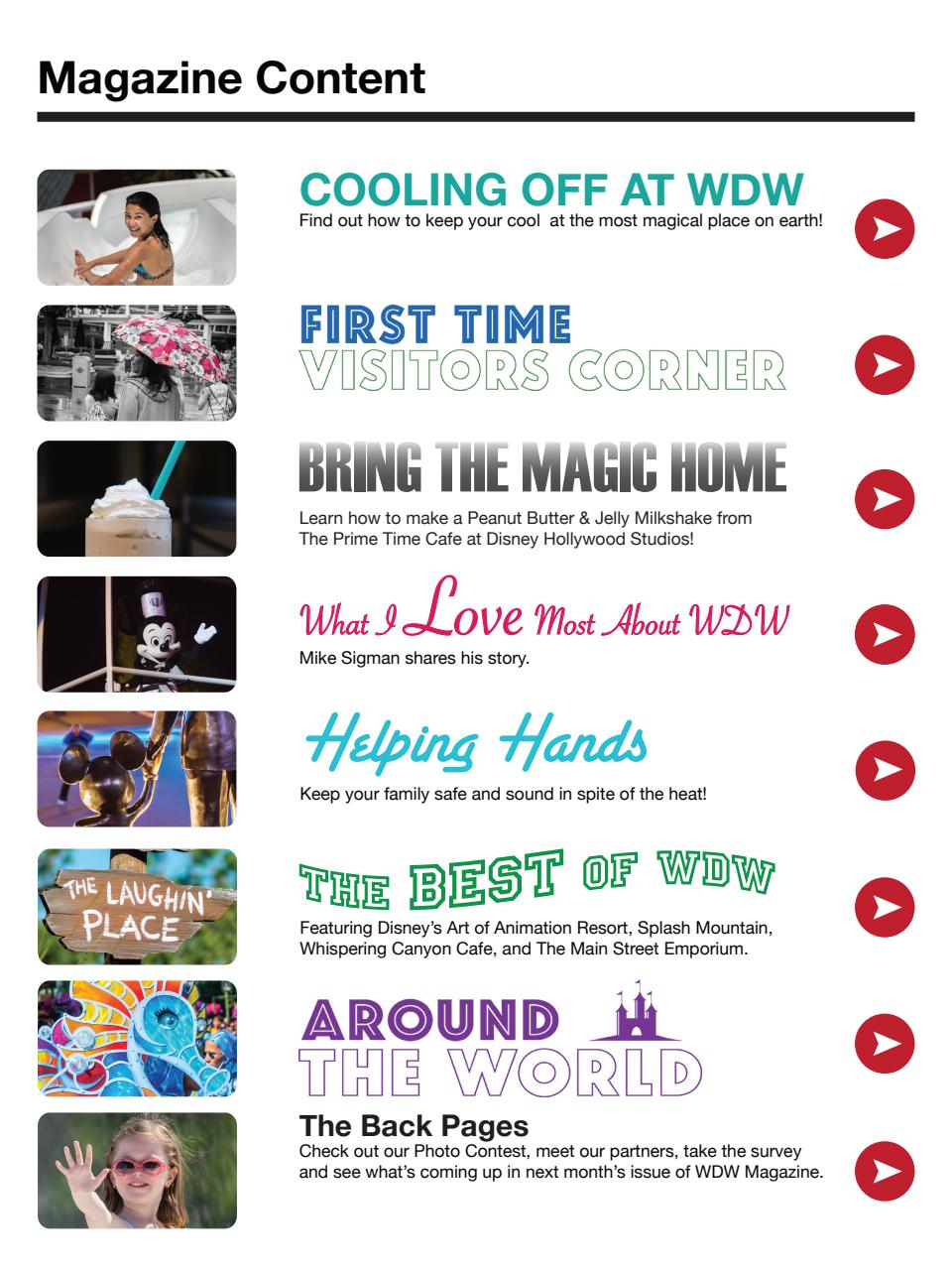 WDW Magazine Preview Pages