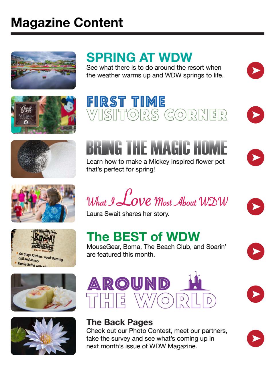 WDW Magazine Preview Pages