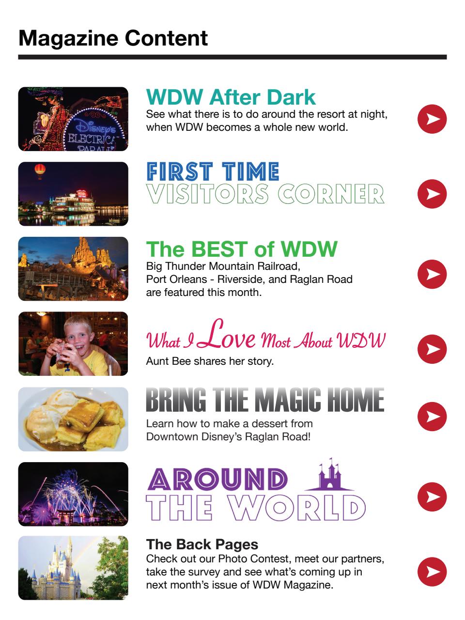 WDW Magazine Preview Pages