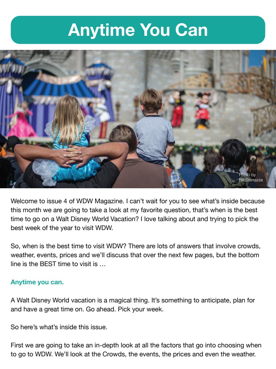 WDW Magazine Preview Pages