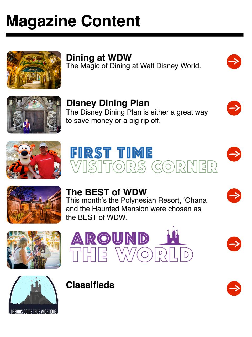 WDW Magazine Preview Pages