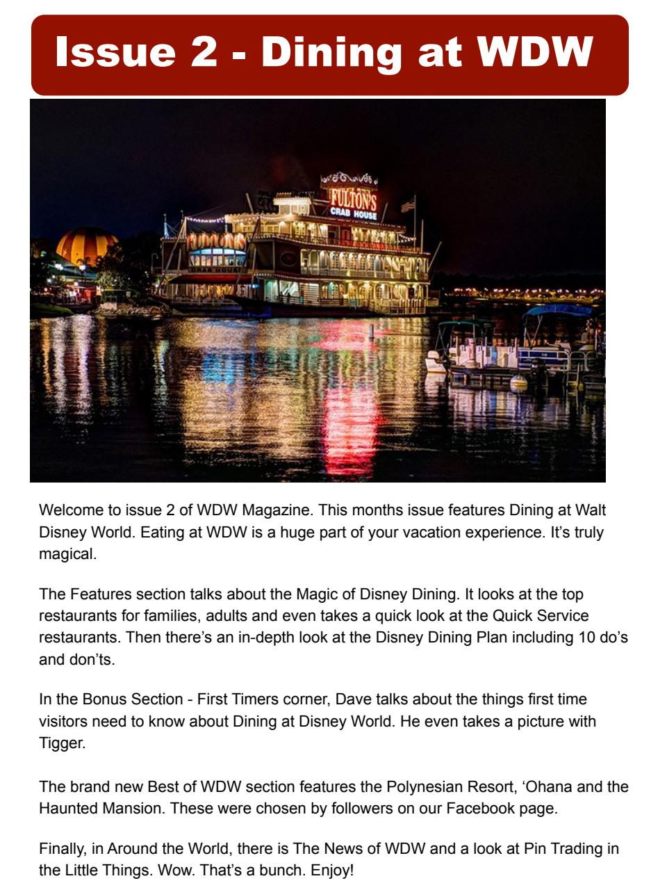 WDW Magazine Preview Pages