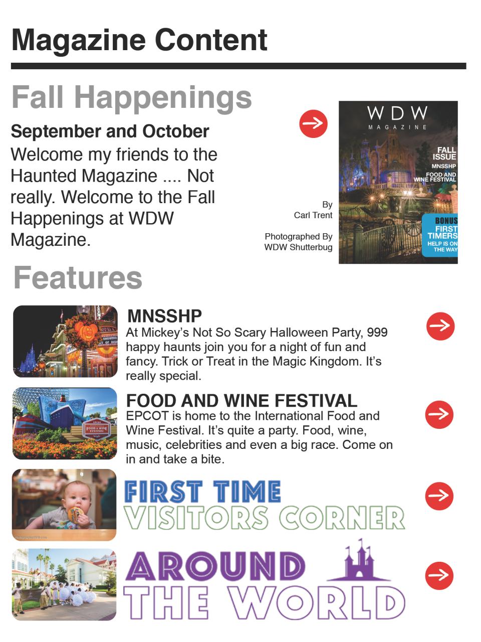 WDW Magazine Preview Pages