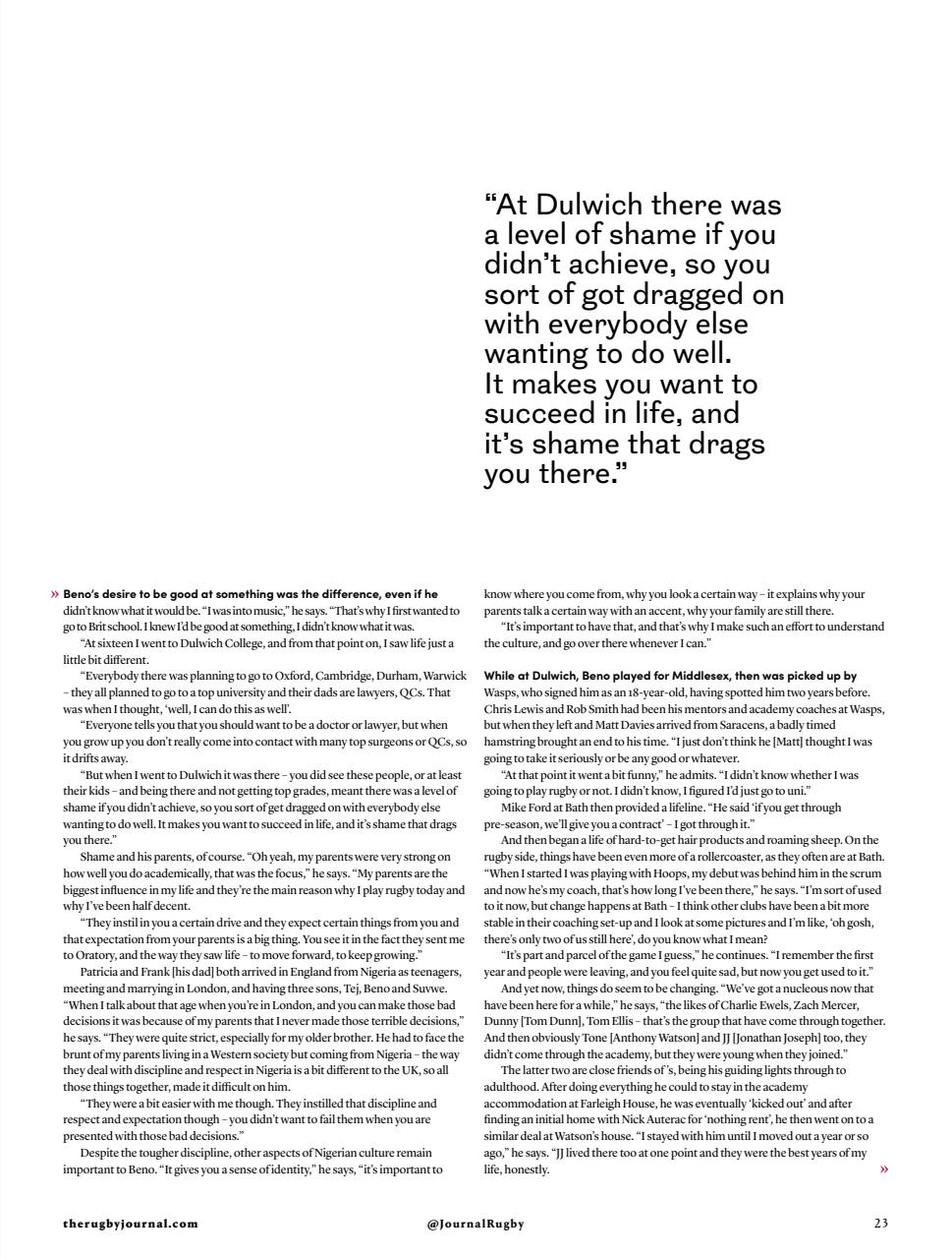 Rugby Journal Preview Pages