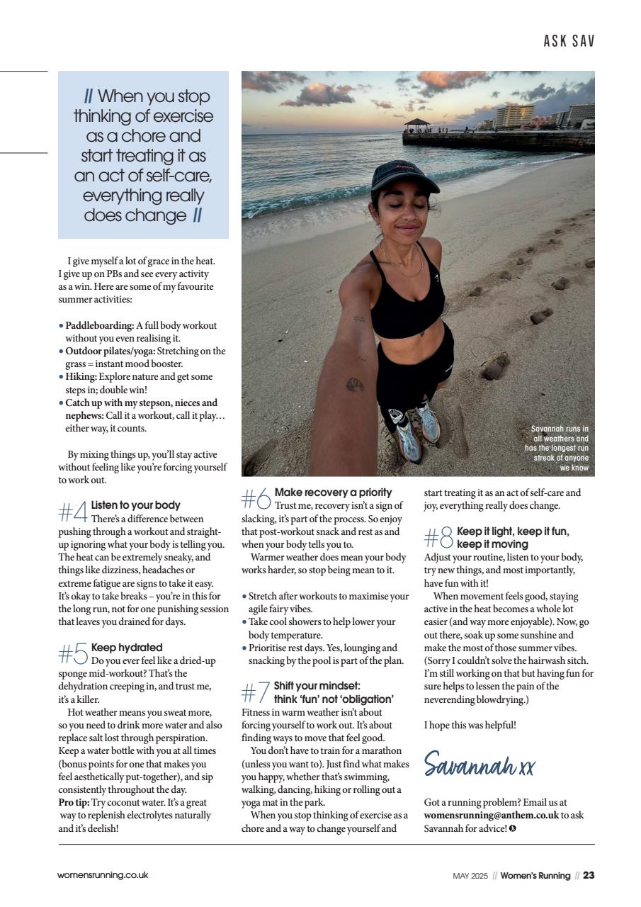 Women’s Running Preview Pages