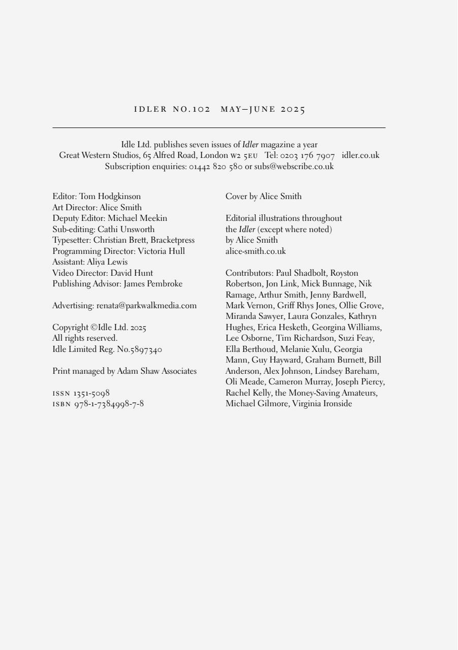 The Idler Magazine Preview Pages