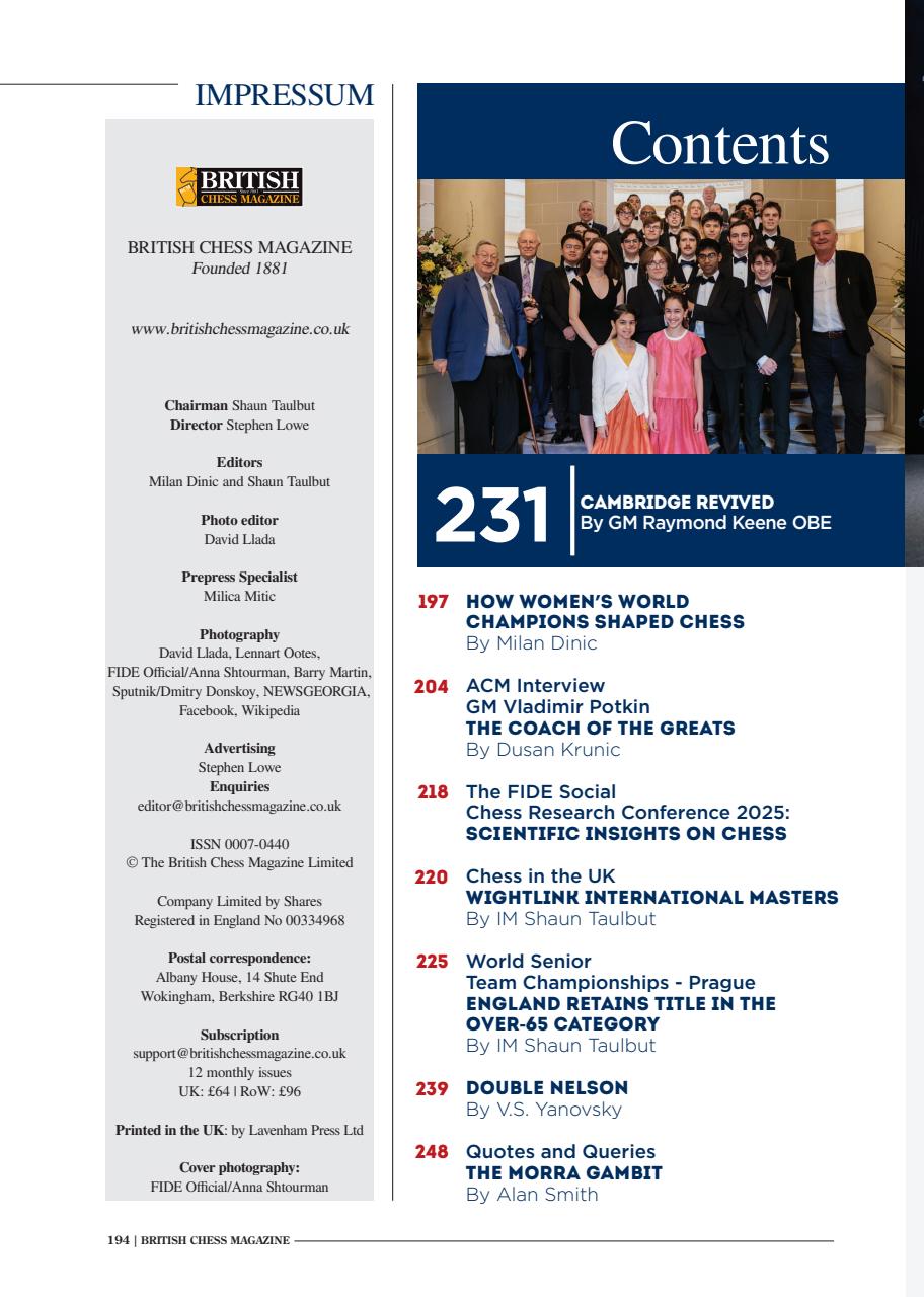 British Chess Magazine Preview Pages