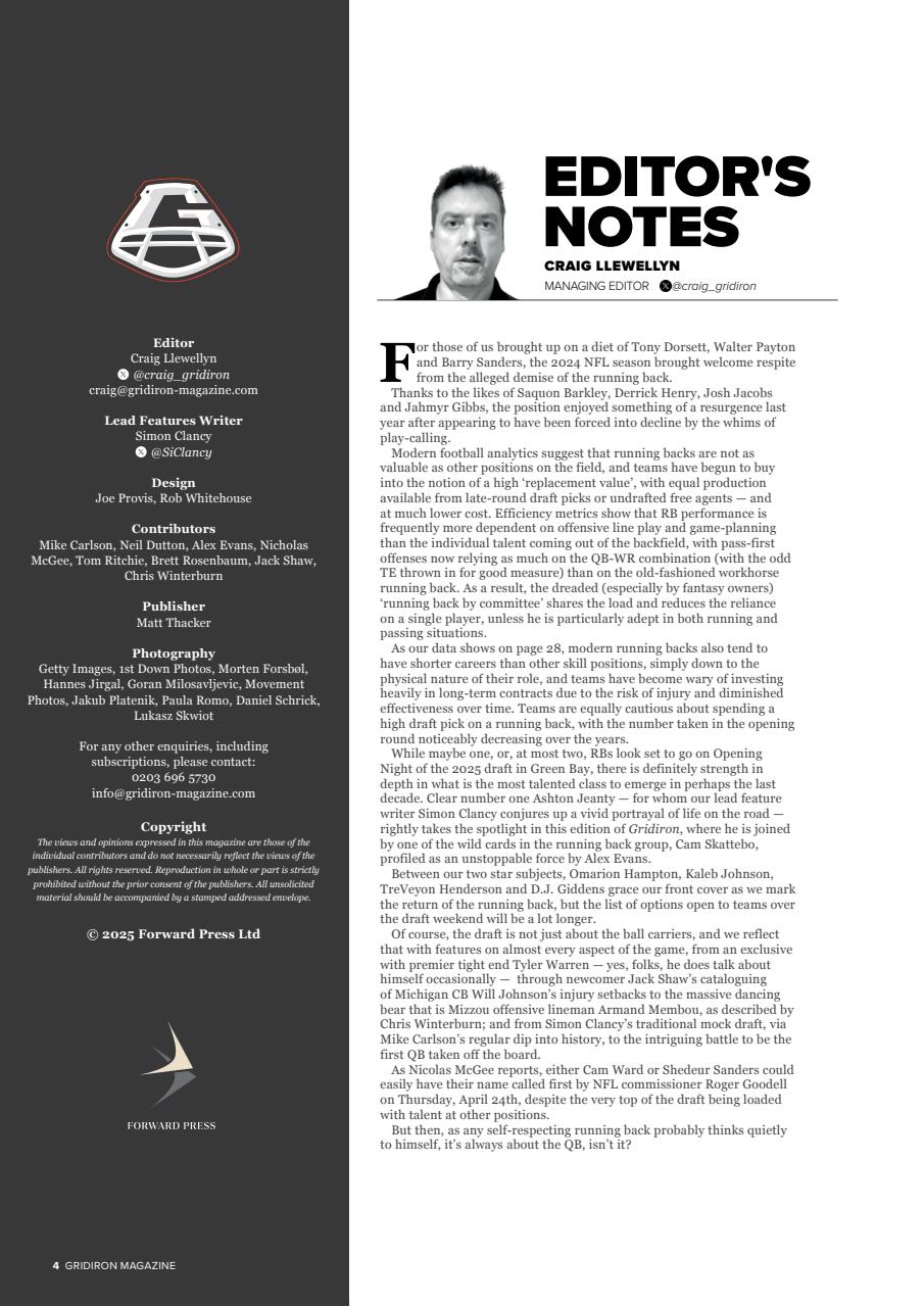 Gridiron Preview Pages