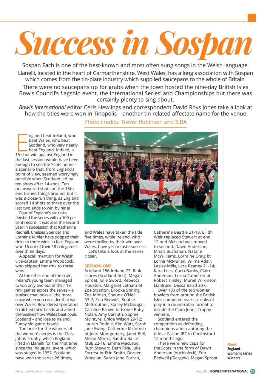 Bowls International Preview Pages