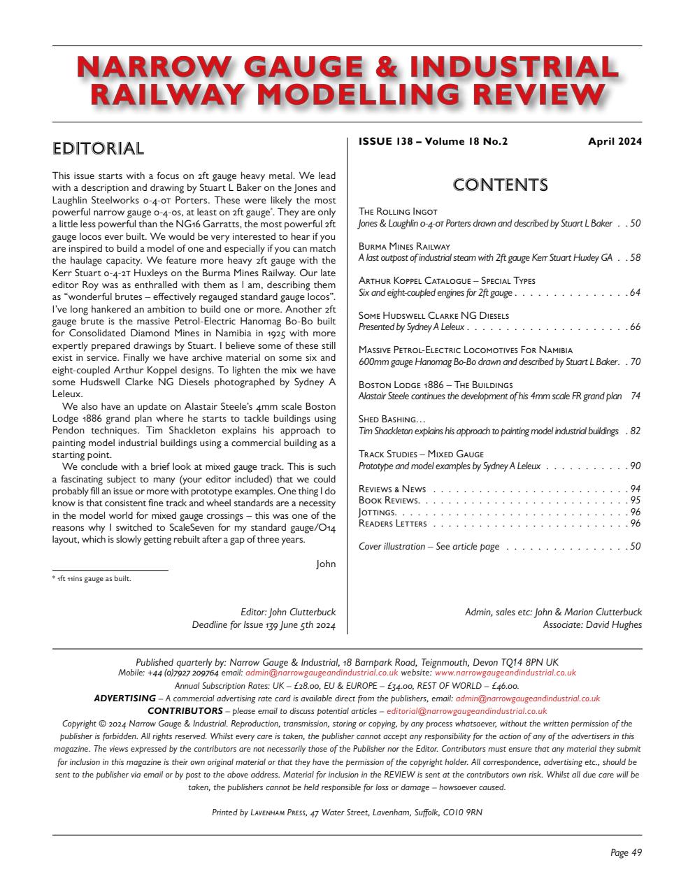 Narrow Gauge & Industrial Railway Modelling Review Preview Pages