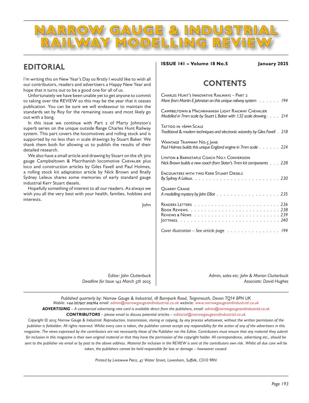 Narrow Gauge & Industrial Railway Modelling Review Preview Pages