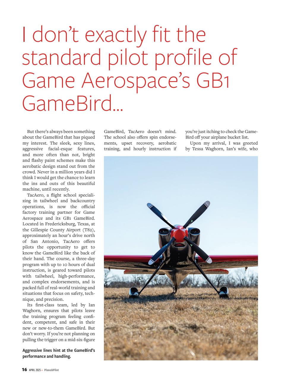 Plane & Pilot Preview Pages