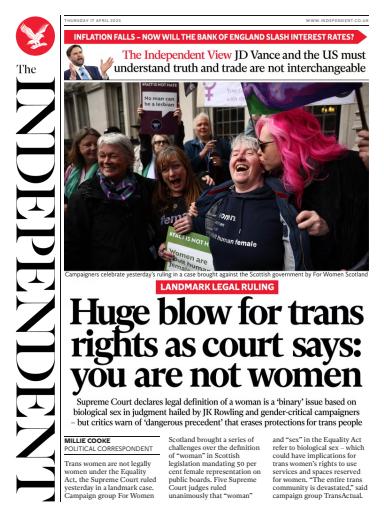 The Independent Daily Edition Newspaper Thursday, 17 April 2025 Back Issue