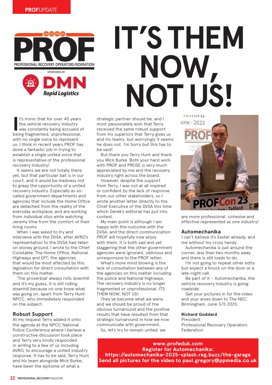 Professional Recovery Magazine Preview Pages