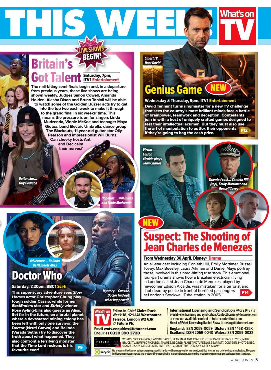 What's on TV Preview Pages