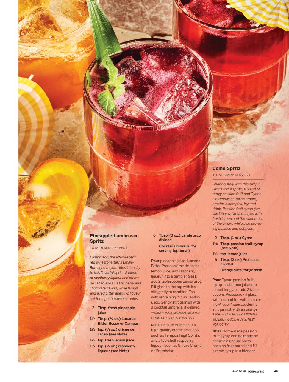 Food & Wine Preview Pages