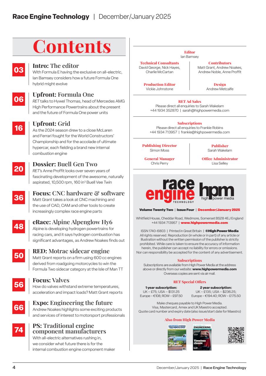 Race Engine Technology Preview Pages