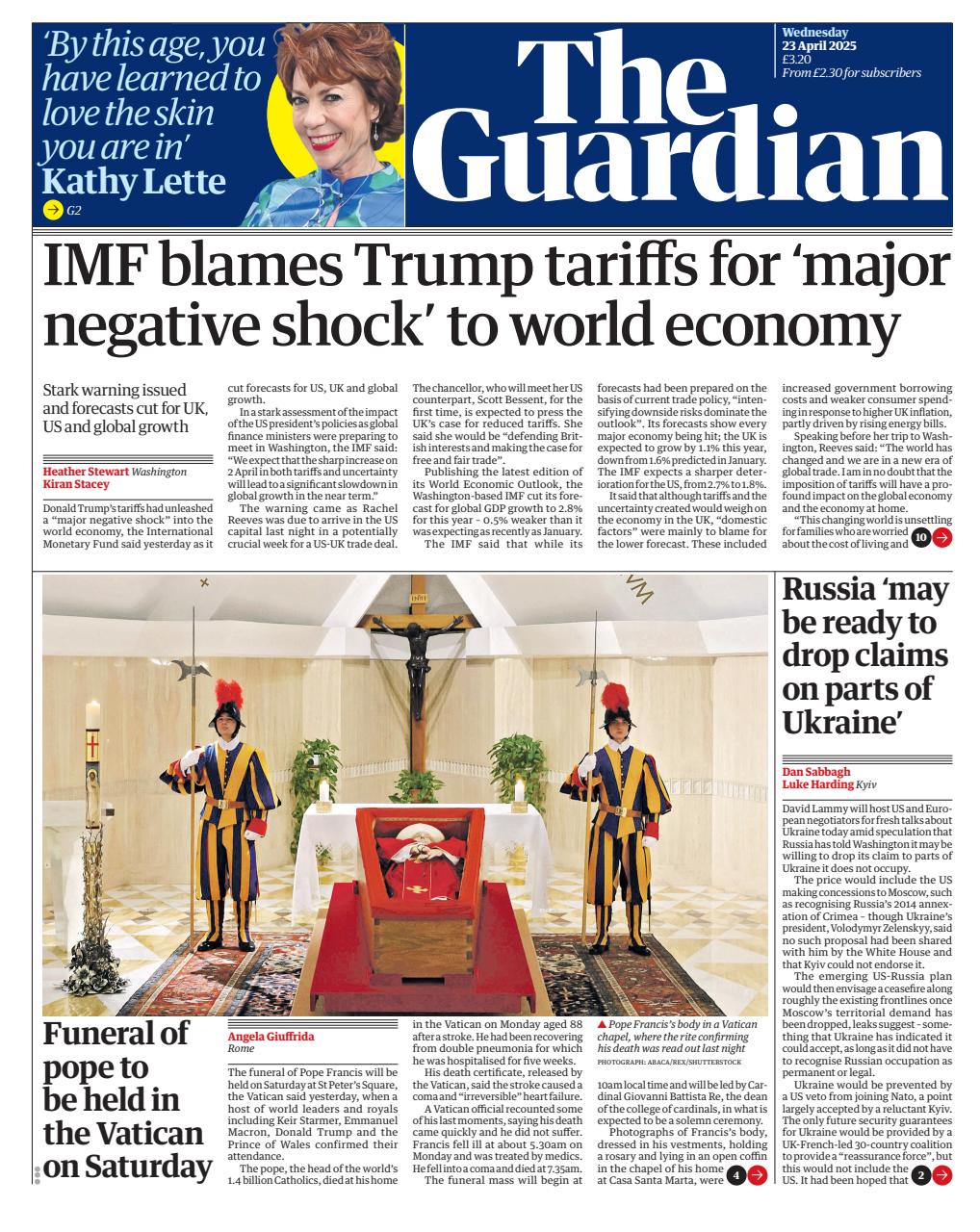 The Guardian Newspaper Preview Pages