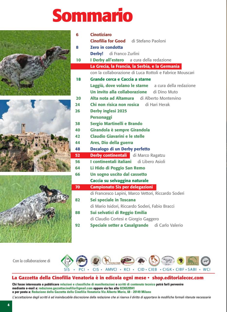 La Gazzetta Della Cinofilia Venatoria Preview Pages