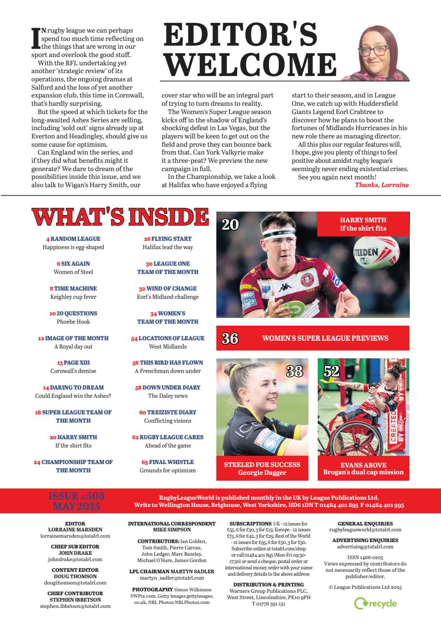 Rugby League World Preview Pages