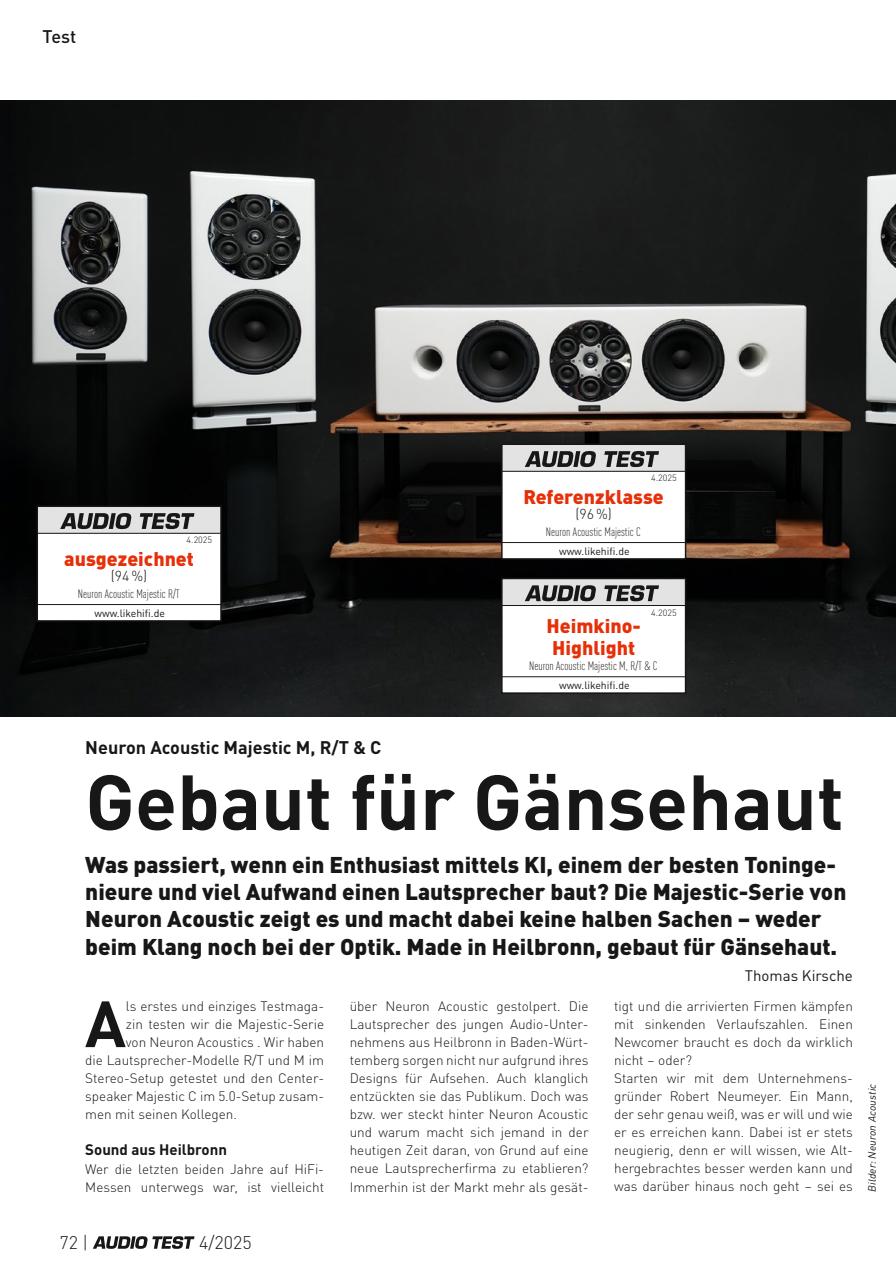 Audio Test Preview Pages