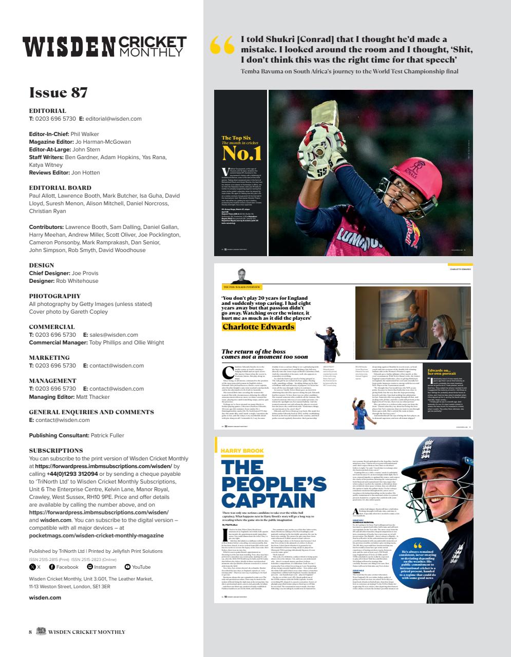 Wisden Cricket Monthly Preview Pages