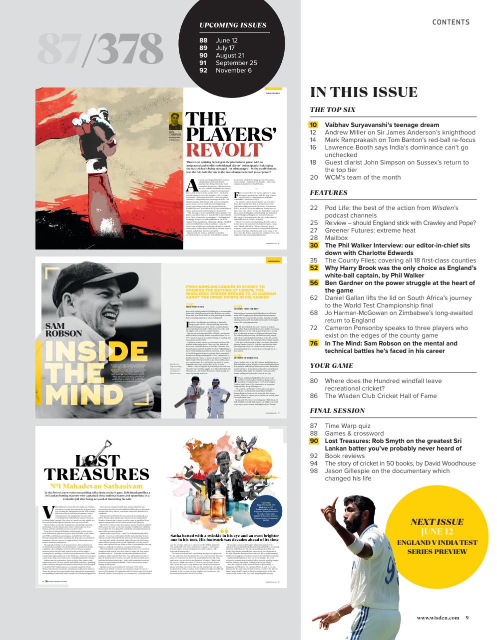 Wisden Cricket Monthly Preview Pages