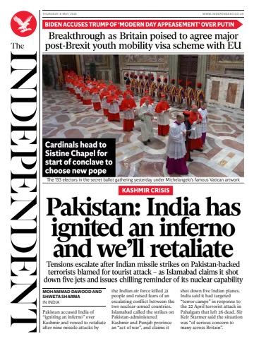 The Independent Daily Edition Newspaper issue Thursday, 08 May 2025