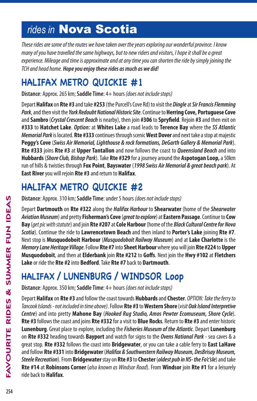 Motorcycle Tour Guide Nova Scotia Preview Pages