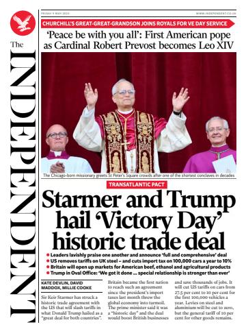 The Independent Daily Edition Newspaper issue Friday, 09 May 2025