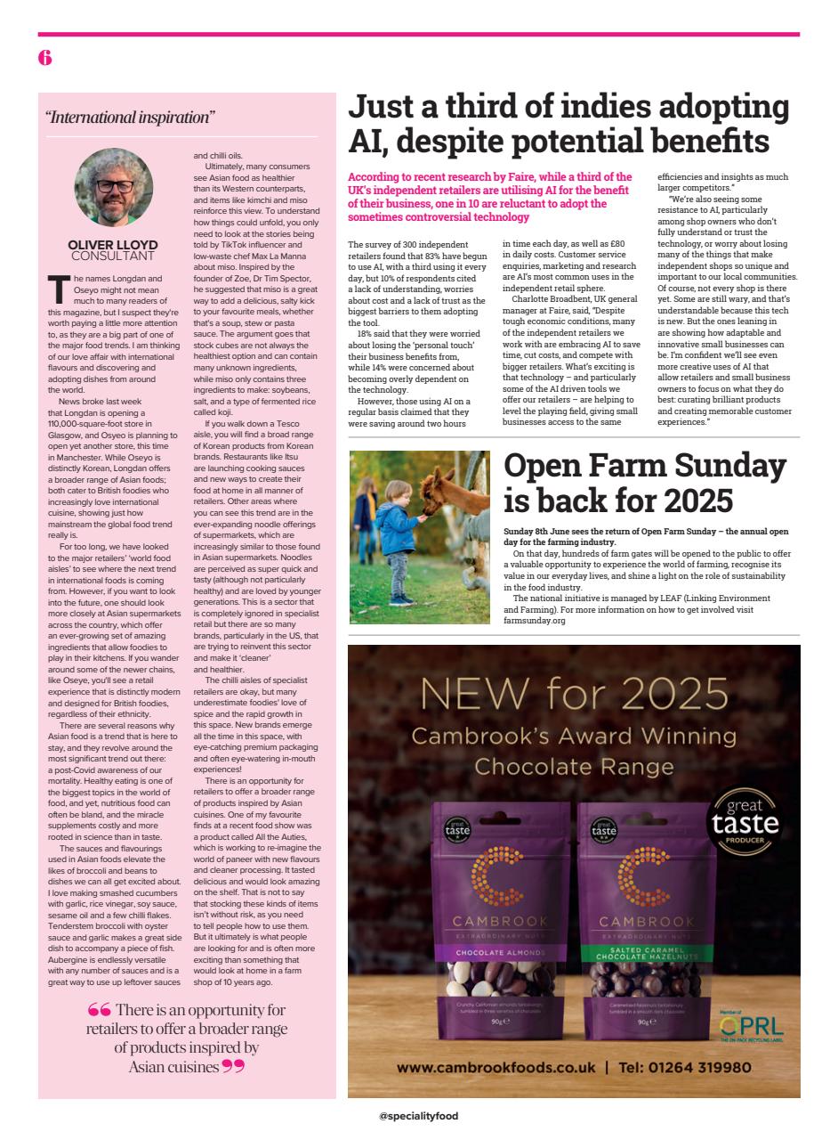 Speciality Food Preview Pages