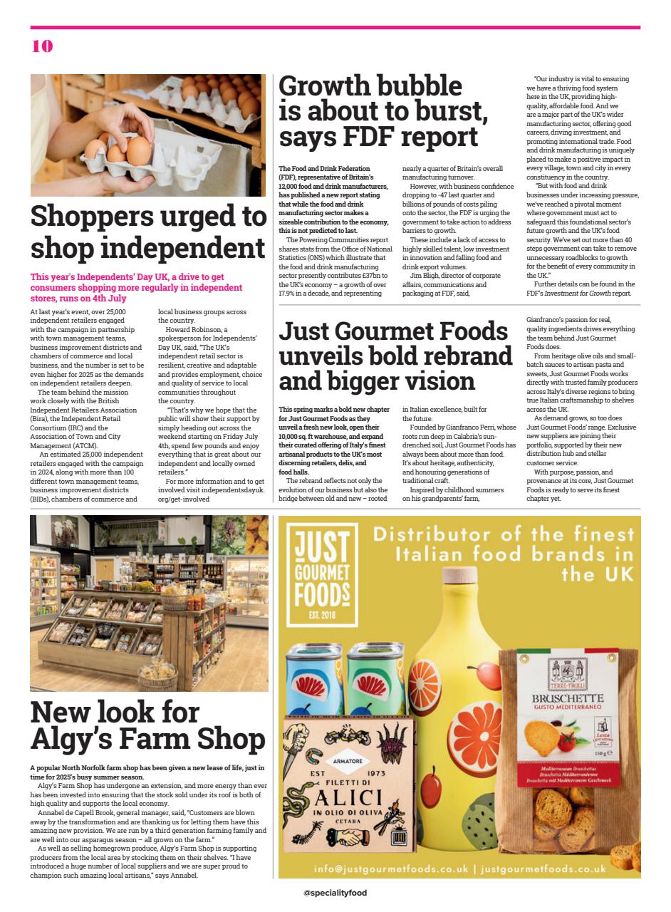 Speciality Food Preview Pages