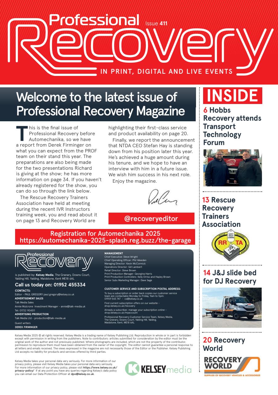 Professional Recovery Magazine Preview Pages