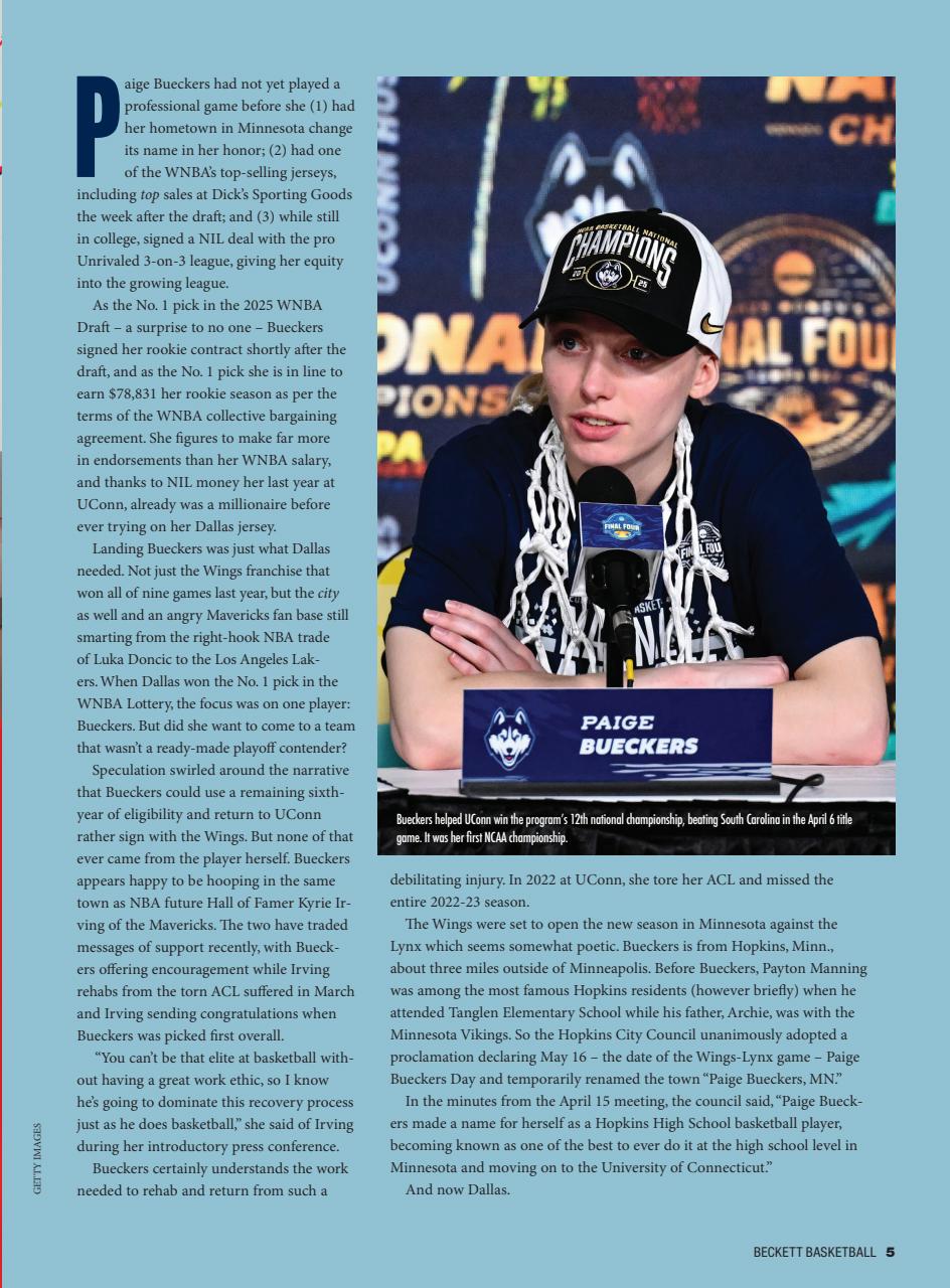 Beckett Basketball Magazine Preview Pages