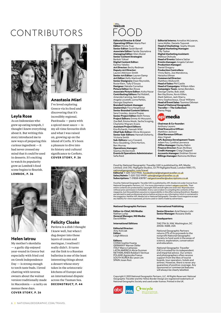 National Geographic Traveller Food Preview Pages