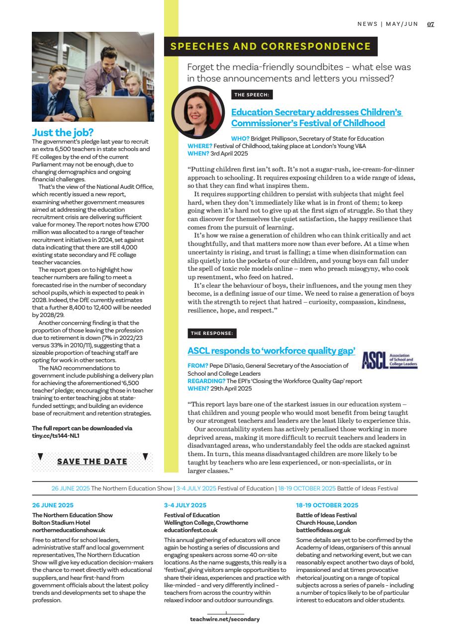 Teach Secondary Preview Pages