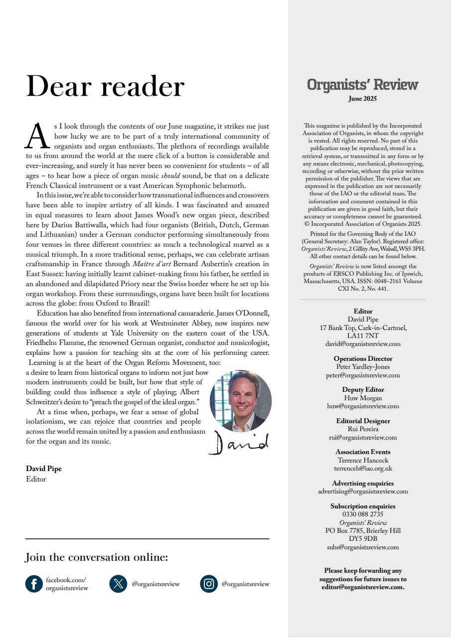 Organists' Review Preview Pages